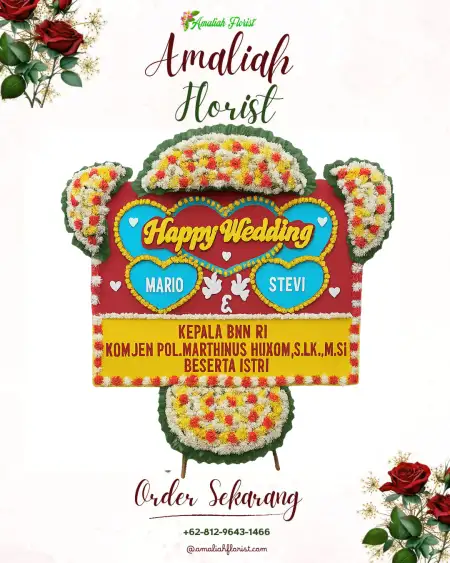 Papan Bunga Pernikahan Aranio
